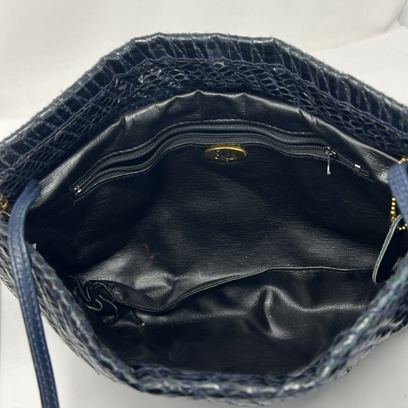 Aspects Navy Blue Python Snakeskin Clutch Shoulder Bag - Picture 12 of 14
